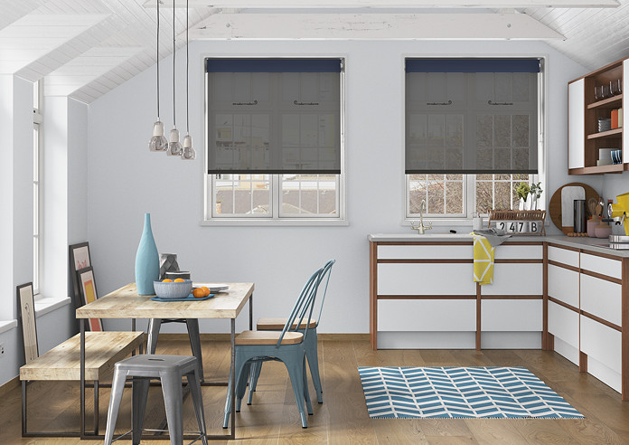 Rimini (Blackout), Navy & Optima Black - Double Roller Blind - Image 6